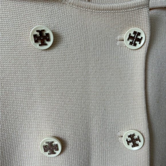 Tory Burch Merino Wool Cream Coat | Size Large - Picture 6 of 12